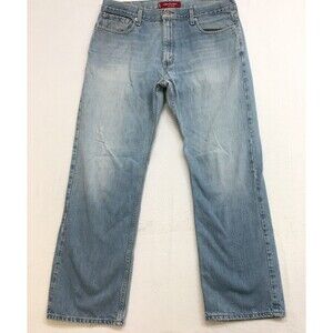 90's LEVIS 527 Jeans Men 36x30 Boot Light Wash Blue Distressed Denim Cowboy